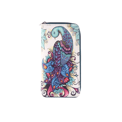 Vintage Peacock Ethnic Style Clutch Long Wallet