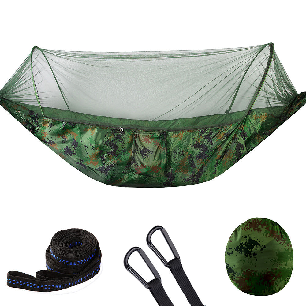 Portable Camping Hammock with Mosquito Net - Outdoor Parachute Swing