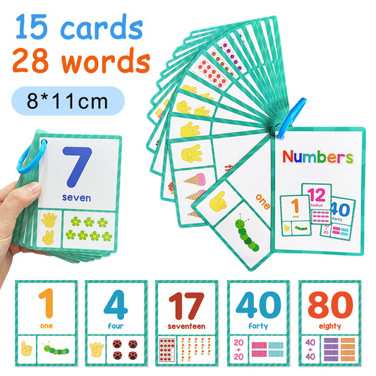 Math Flash Cards Ages 4-6 Addition Subtraction Counting 15 Cards 28 W