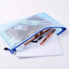 5pcs Waterproof Zipper Pouch Mesh Bags, 5 Colors, Travel Storage School Supplies