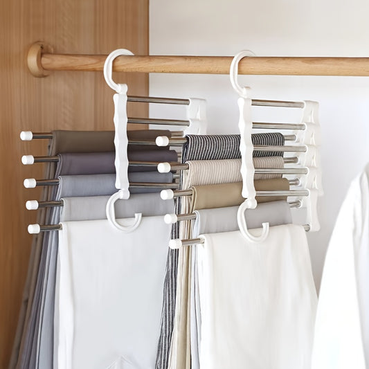 5-in-1 Stainless Steel Folding Pant Rack Tie Hanger