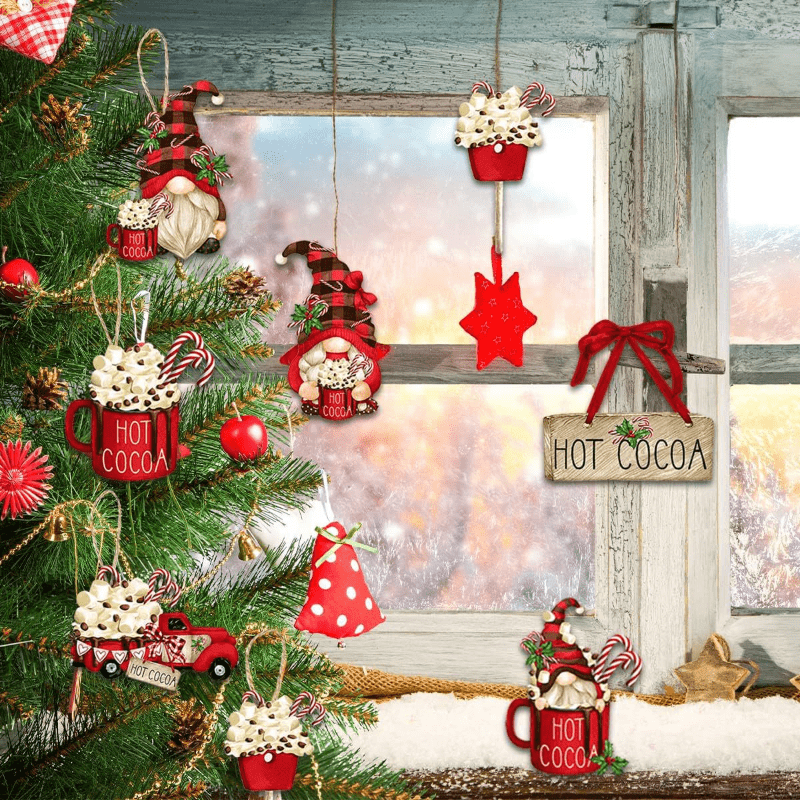 Wooden Santa Claus Hanging Decorations for Christmas Parties