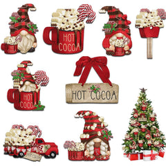 Wooden Santa Claus Hanging Decorations for Christmas Parties