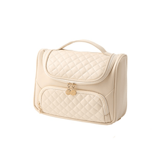 Argyle Pattern Makeup Bag Zipper Cosmetic Handbag Toiletry Wash Bag