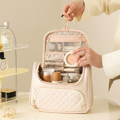 Argyle Pattern Makeup Bag Zipper Cosmetic Handbag Toiletry Wash Bag
