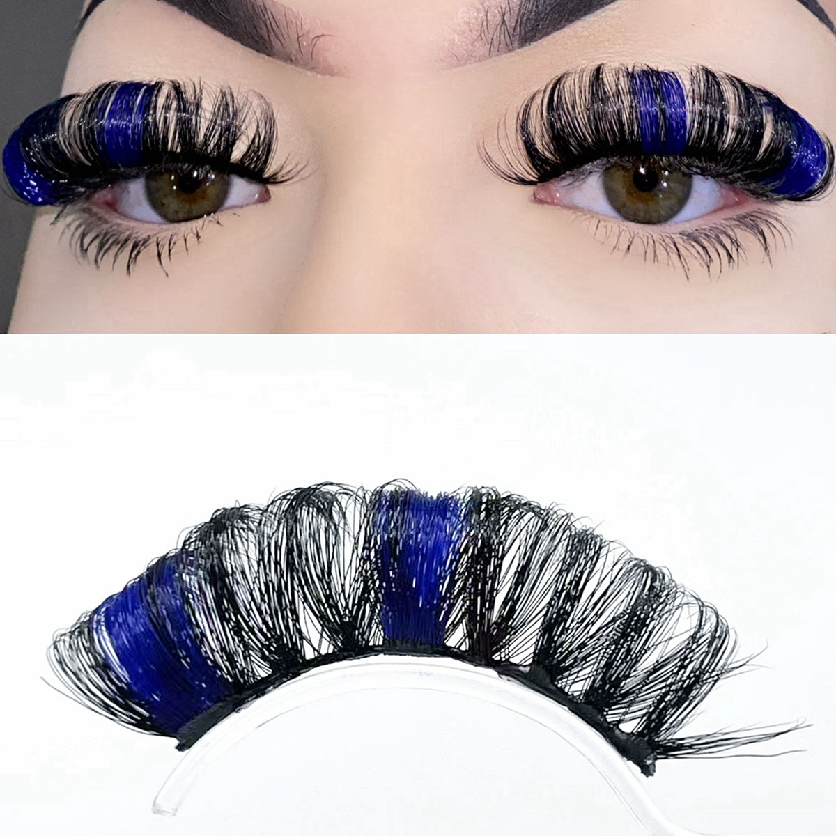 Dramatic Curling Strip Colored False Eyelashes Pink