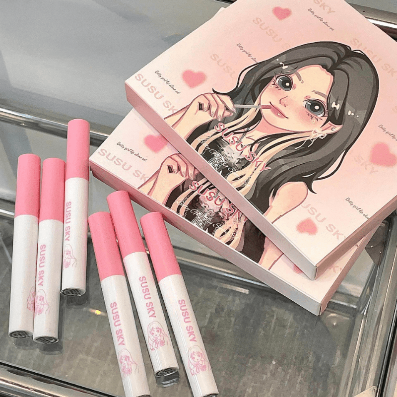 Betty Girl Lip Mud 6 Pk Set Long Lasting Brightening Lipstick Gloss