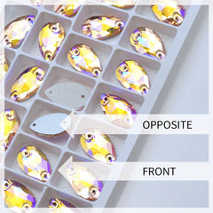 Colorful Water Drops Crystal Rhinestones AB 2 Holes Flat Back DIY