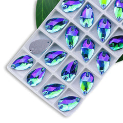 Colorful Water Drops Crystal Rhinestones AB 2 Holes Flat Back DIY