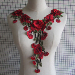 1pc Floral Lace Neckline Collar Trim Applique Embroidery
