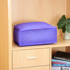 Purple Zippered Clothes Storage Bag Foldable Large Basket