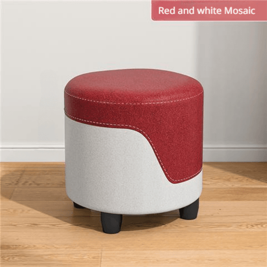 Solid Wood Shoe Changing Stool Cube - Stylish and Durable for Home Decor