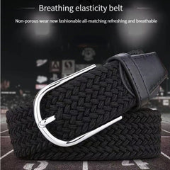 Men's Canvas Pin Buckle Elastic Casual Pants Belt