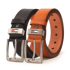Men's PU Leather Square Buckle Pin Business Belt For Jeans