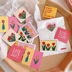 90pcs Minimalist Tulip Flower Stickers for Packaging and Decoration