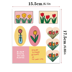 90pcs Minimalist Tulip Flower Stickers for Packaging and Decoration