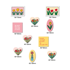 90pcs Minimalist Tulip Flower Stickers for Packaging and Decoration