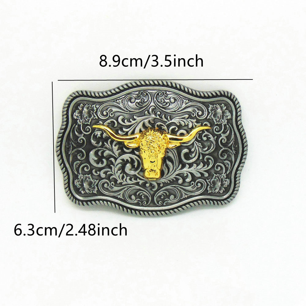 Bull Head Belt Buckle For Men Western Cowboy Punk Hip Hop Belt Buckle