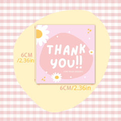 50pcs Square Thank You Card Copperplate Paper Business Card Gift Packaging