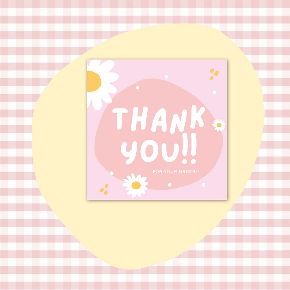 50pcs Square Thank You Card Copperplate Paper Business Card Gift Packaging