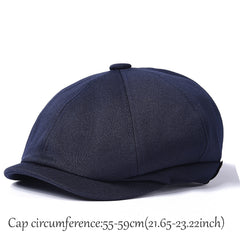 Adjustable Ear Protection Newsboy Cap Octagonal Cap For Women Men