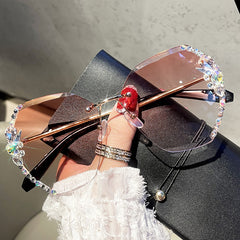 Rhinestone Gradient Sunglasses UV400 Beach Party Shades
