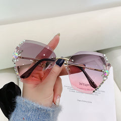 Rhinestone Gradient Sunglasses UV400 Beach Party Shades