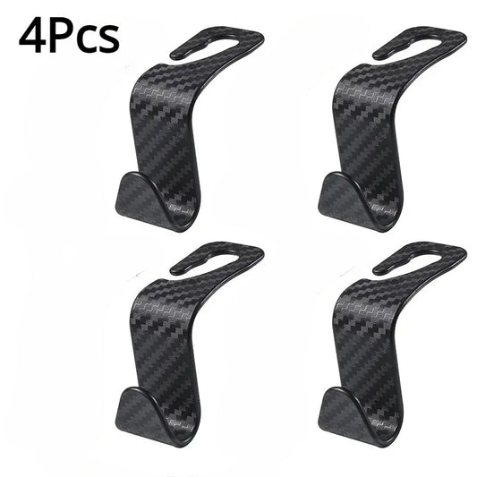 8PCS Car Seat Headrest Hook Carbon Fibre Auto Organizer Hanger