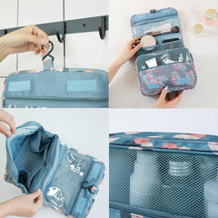 Portable Hanging Hook Cosmetic Bag Nylon Zipper Makeup Pouch