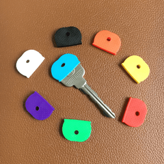 32pcs Colorful Key Cover Soft Silicone Key Ring Elastic ID Ring