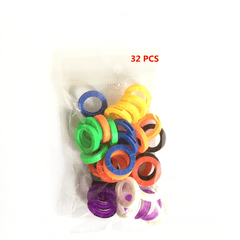 32pcs Colorful Key Cover Soft Silicone Key Ring Elastic ID Ring