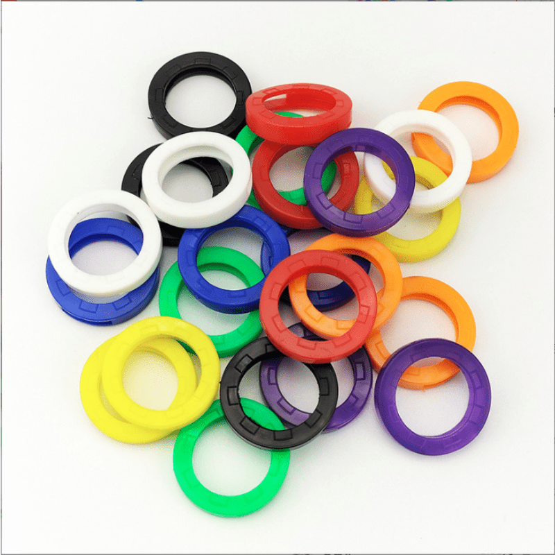 32pcs Colorful Key Cover Soft Silicone Key Ring Elastic ID Ring