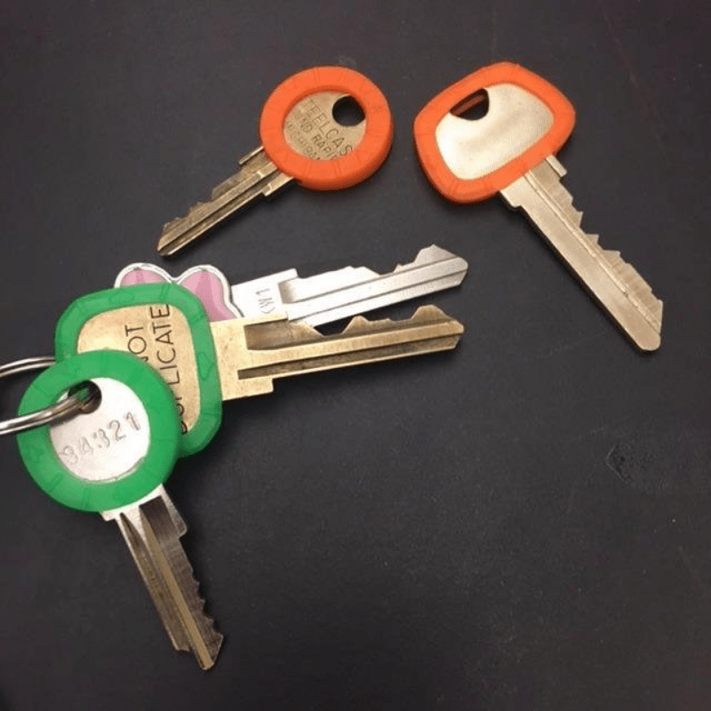 32pcs Colorful Key Cover Soft Silicone Key Ring Elastic ID Ring