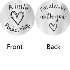 Pocket Hug Token Keychain Long Distance Stainless Steel Double Sided