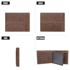 Men's Vintage Leather Short Wallet with Card Slots