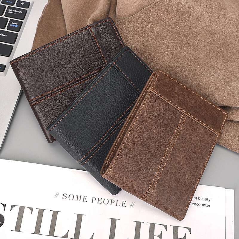 Men's Vintage Leather Short Wallet with Card Slots