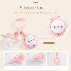 Baby Pacifier Box & Clip Set Safe PP Plastic Cartoon Storage Box