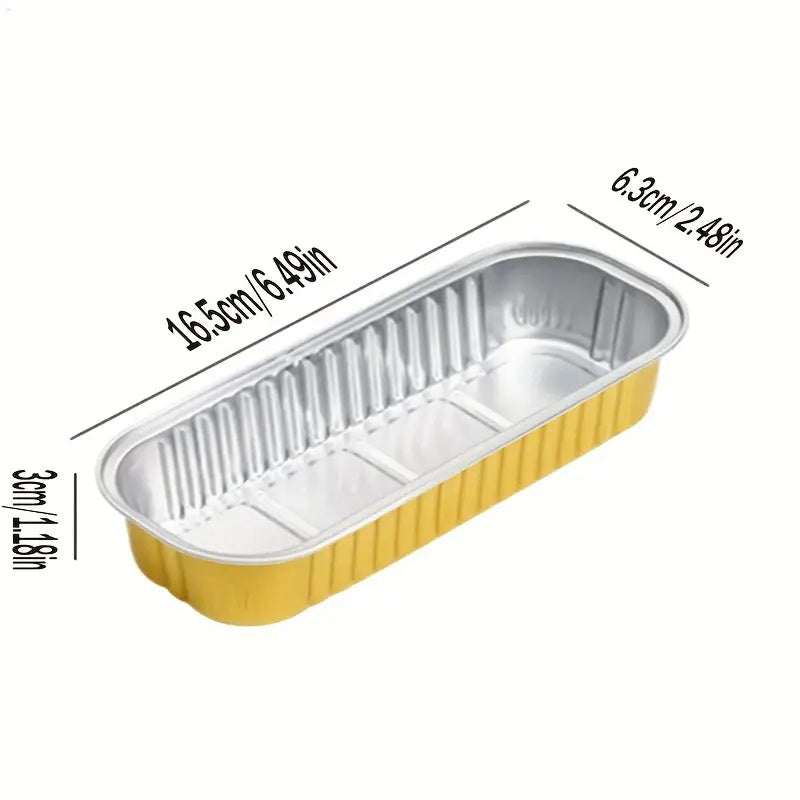 50pcs Disposable Baking Tin Foil Pan With Lid for Mini Brownies Muffins