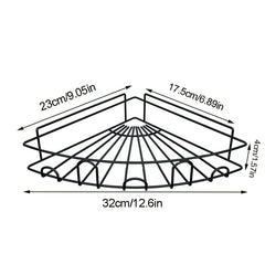 Shower Shelf With Hooks Triangle Corner Storage Drain Rack