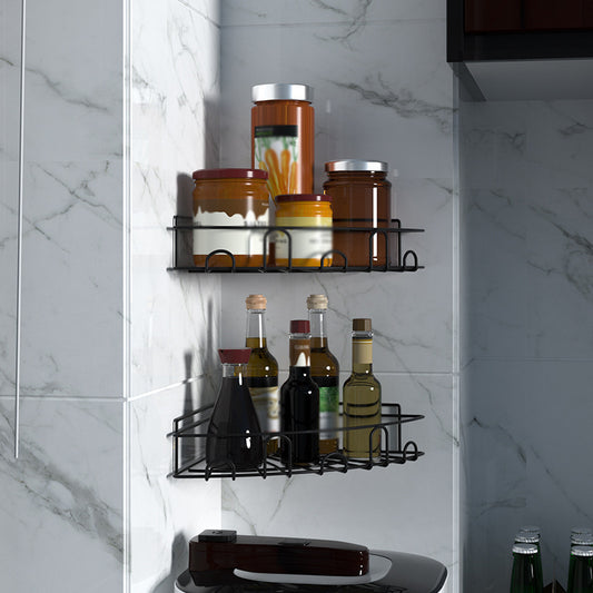 Shower Shelf With Hooks Triangle Corner Storage Drain Rack