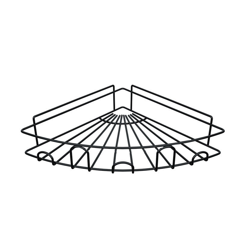 Shower Shelf With Hooks Triangle Corner Storage Drain Rack