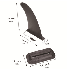 Large Tail Fin Divider for Surfboard, Removable Base