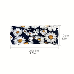 Boho Printed Headband Knotted Hair Wrap Sweat Absorbing Elastic Hair Scarf
