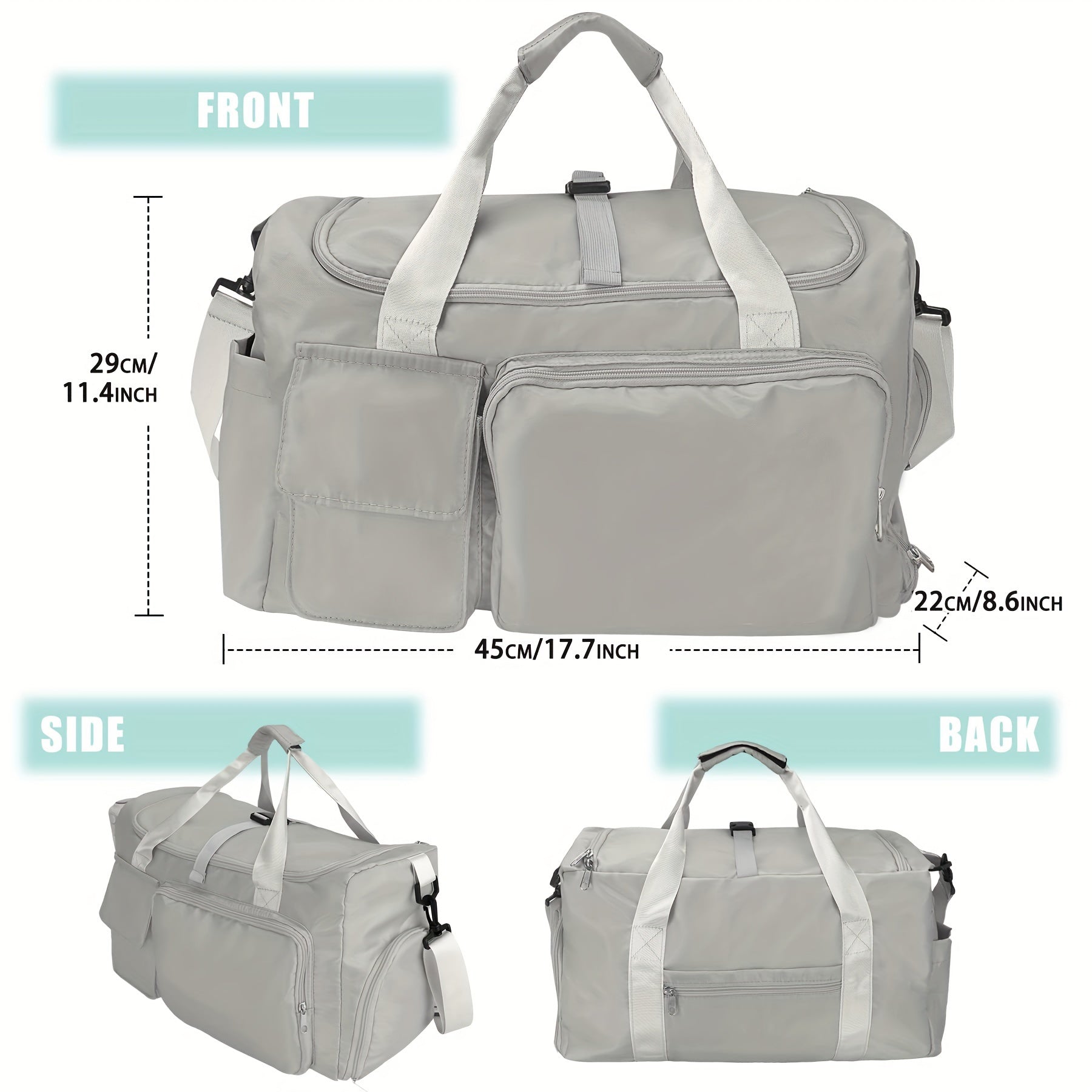 Large Capacity Gym Bag Portable Duffle Carry On Weekender Travel Bag