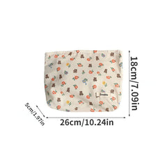 Floral Pattern Makeup Bag Travel Pouch Zipper Cotton Organizer Bag