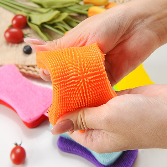 1pc Silicone Sponge Dish Sponge Cleaning Sponge Dish Washing Kitchen Gadgets