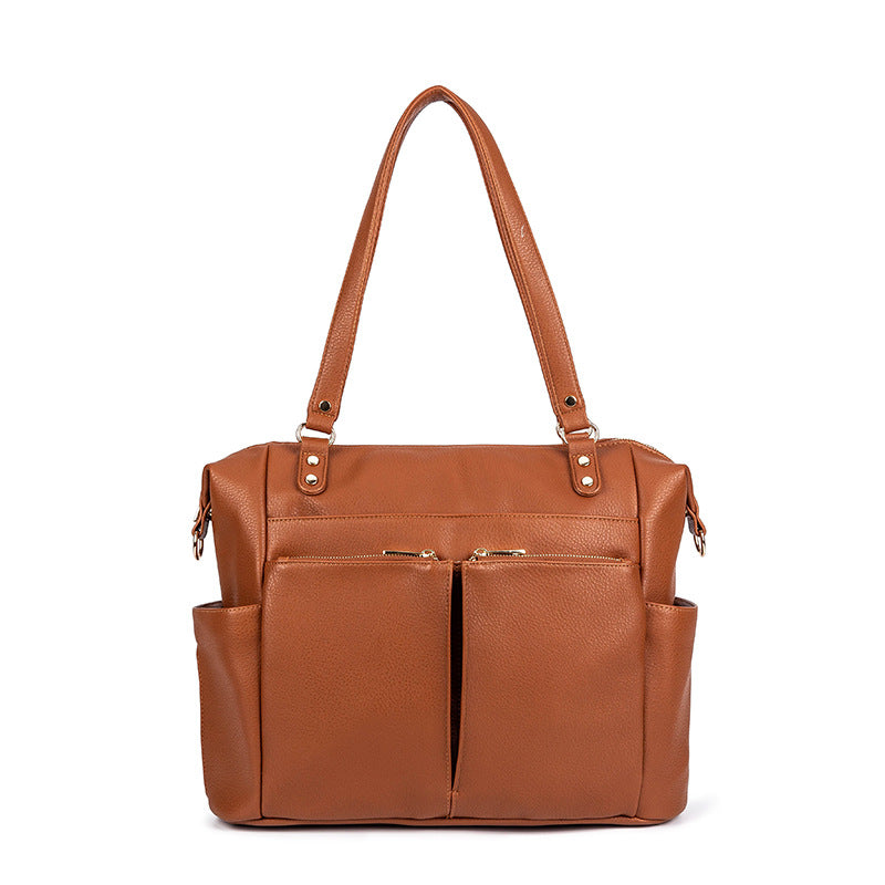PU Mommy Bag Ladies Handbag Large Capacity Diaper Bag Backpack