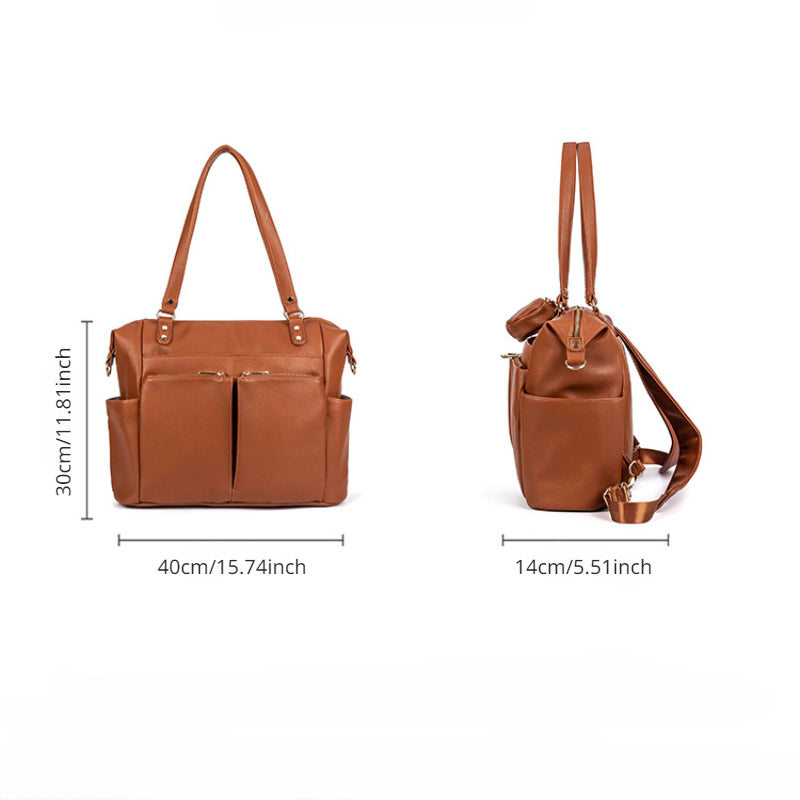 PU Mommy Bag Ladies Handbag Large Capacity Diaper Bag Backpack
