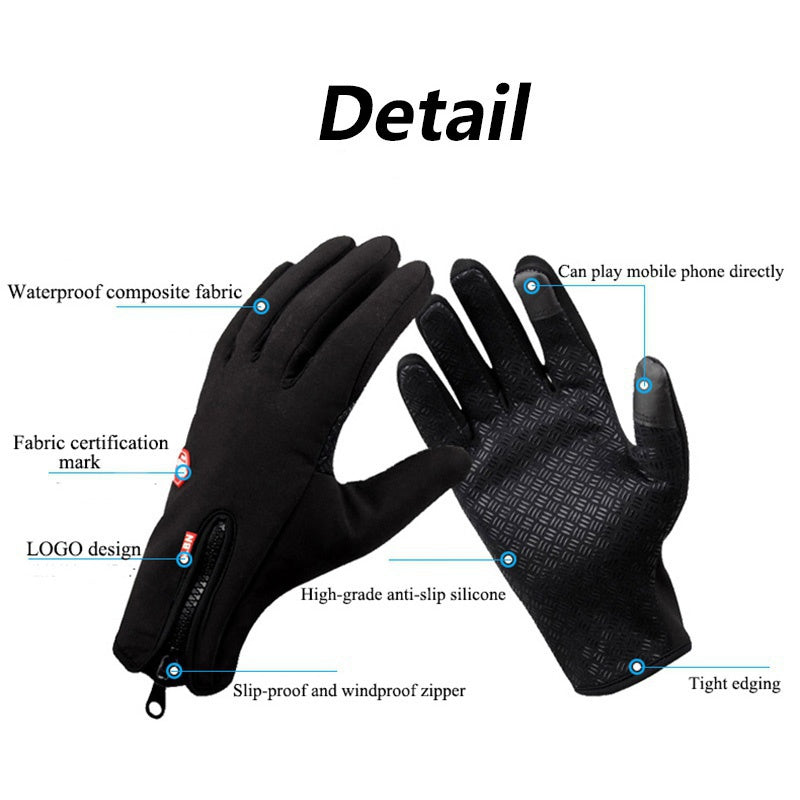 Winter Waterproof Non-slip Warm Men's Gloves For Fishing Driving