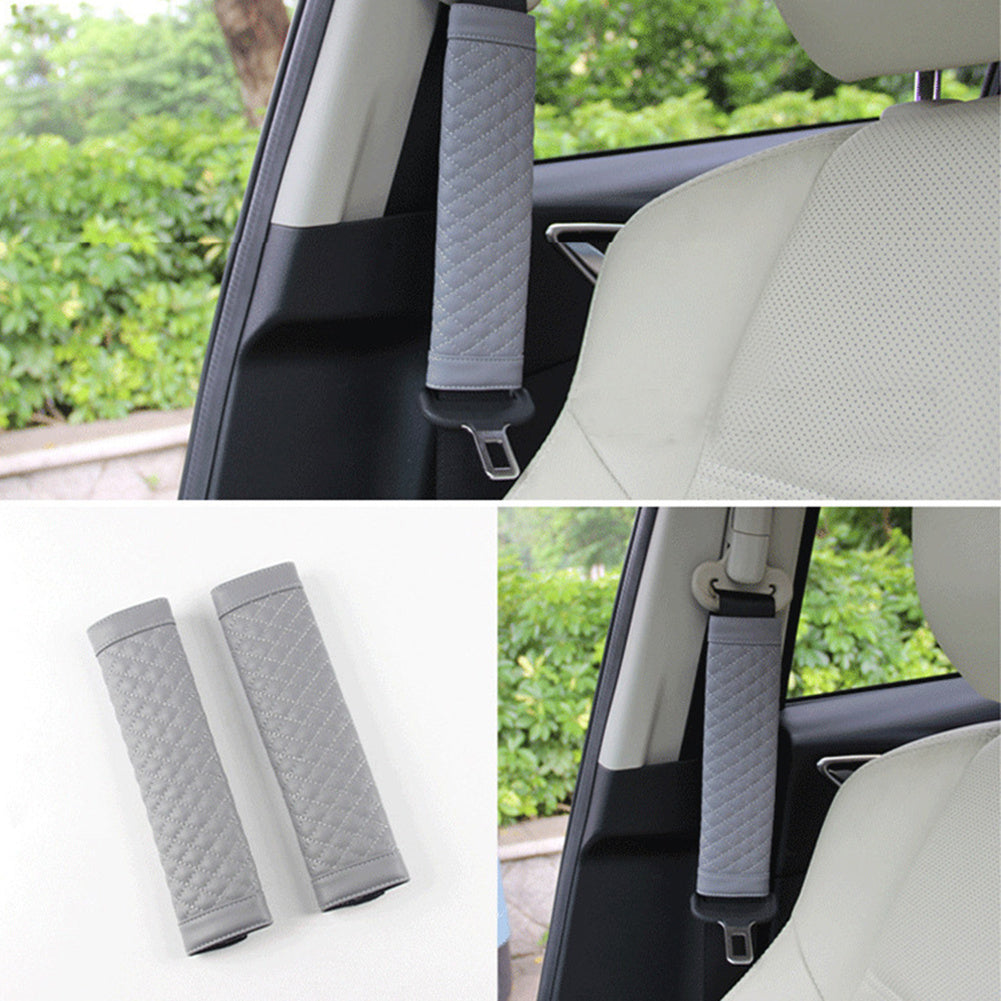 Stylish Car Safety Seat Belt Faux Leather Shoulder Strap Pad Cover